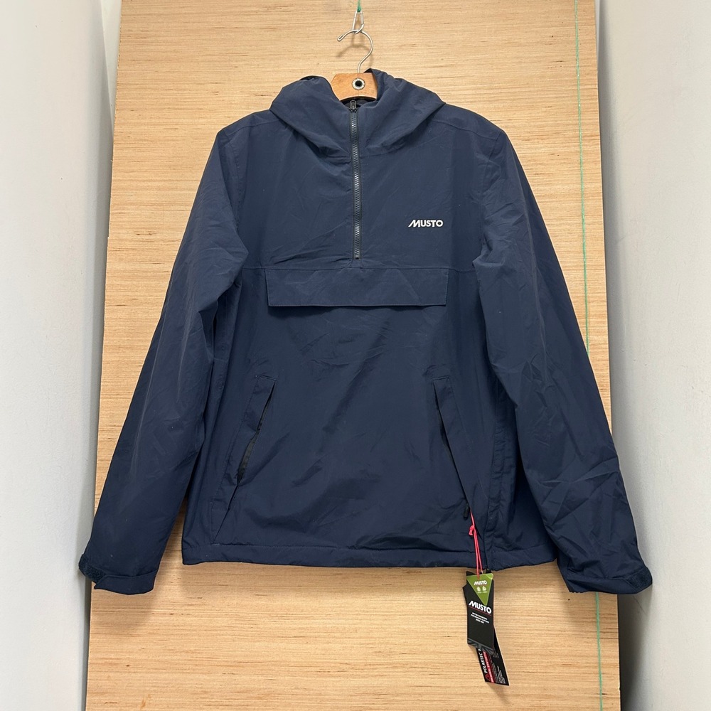 Musto Original Snugs Navy Blue Polartec Fleece Lined Anorak Jacket Mens Medium